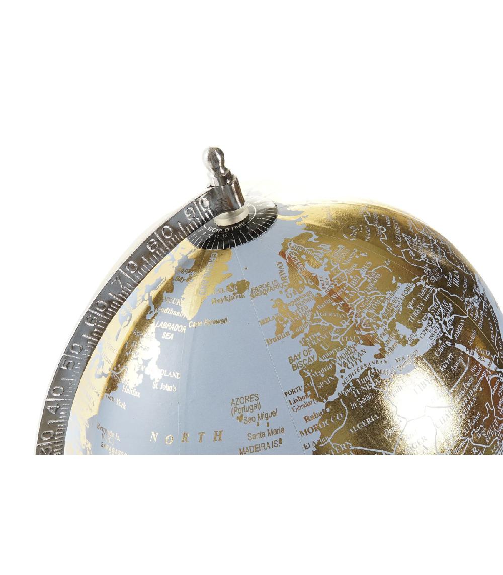 Wadiga Globe Terrestre Chrome Et Doré