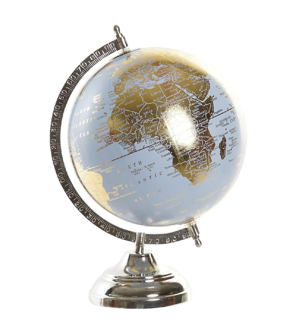 wadiga Globe terrestre chrome et doré