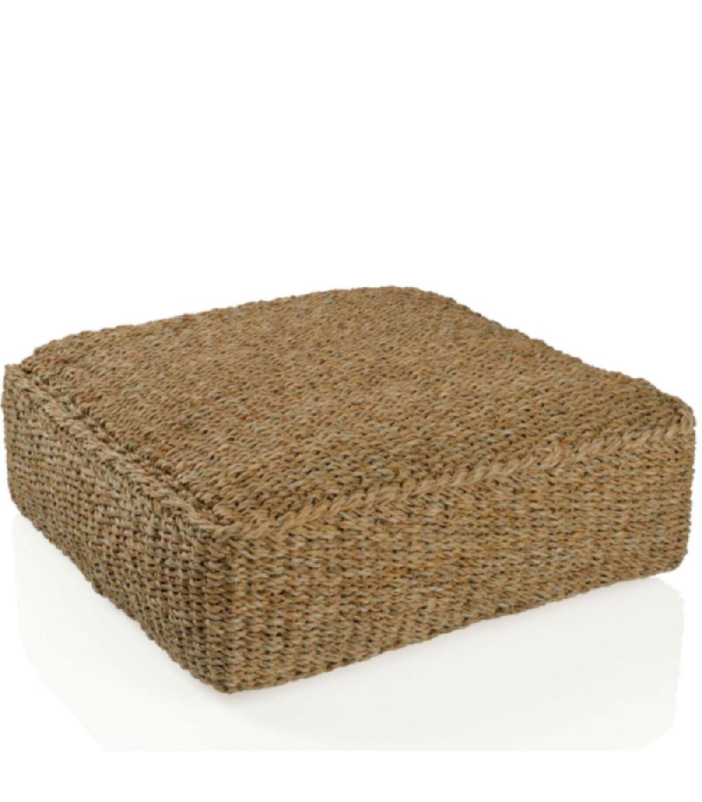wadiga Grand Pouf Carré en Rotin