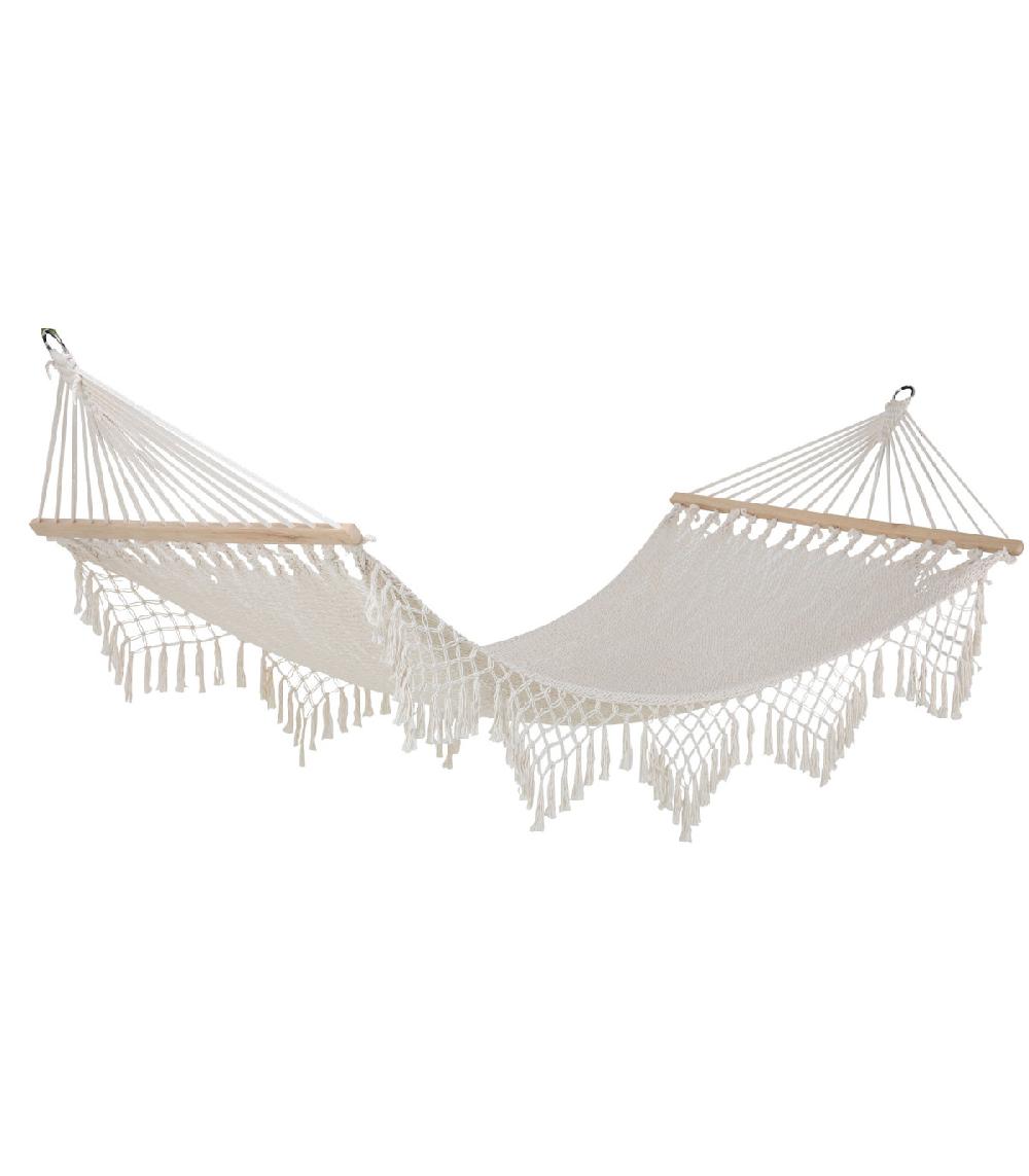 wadiga Hamac macramé blanc 100x260cm