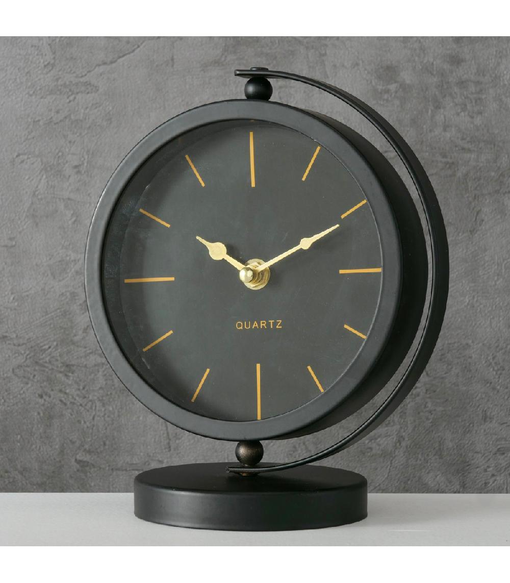 Wadiga Horloge à Poser En Métal Noir Et Doré
