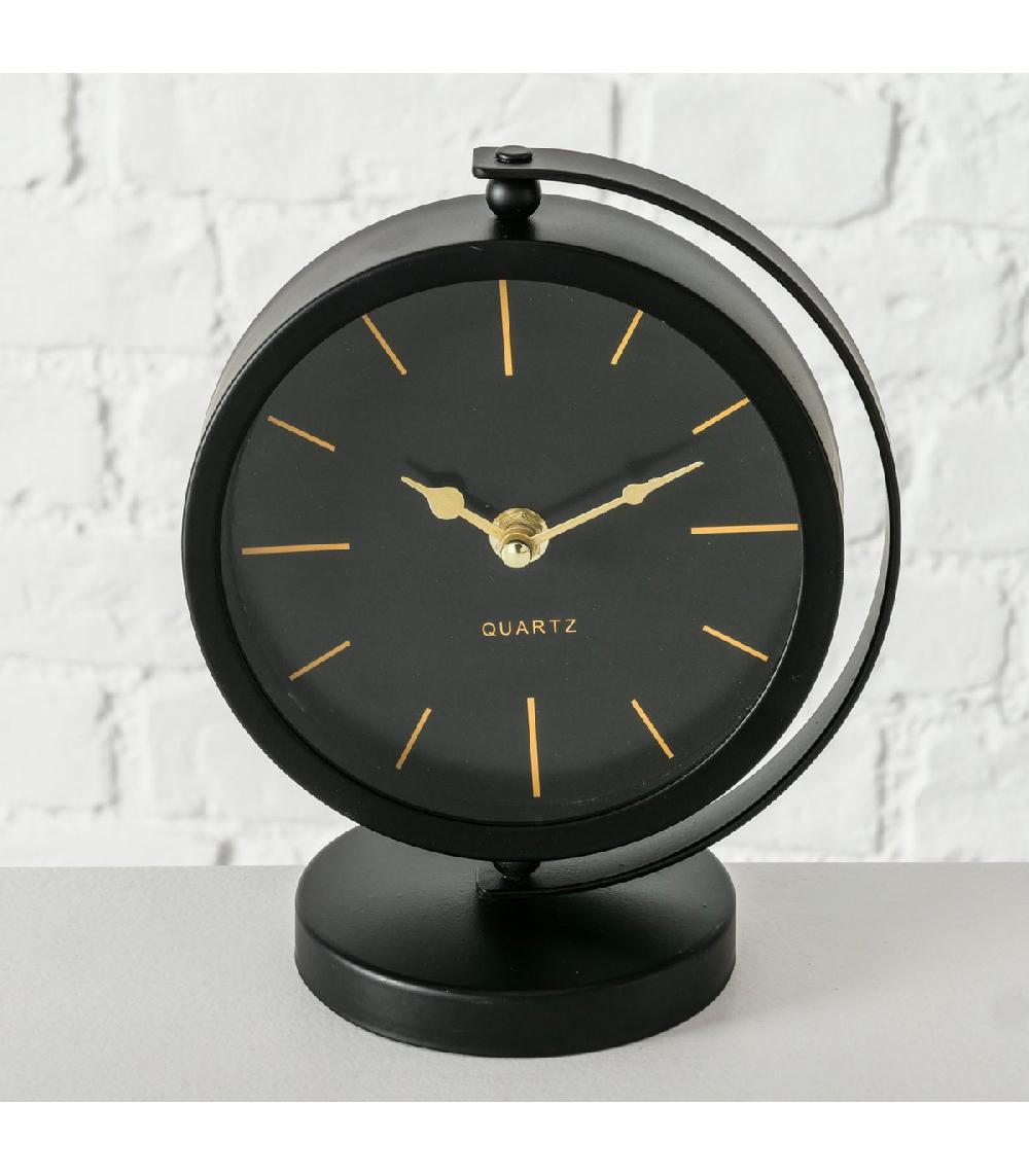 Wadiga Horloge à Poser En Métal Noir Et Doré