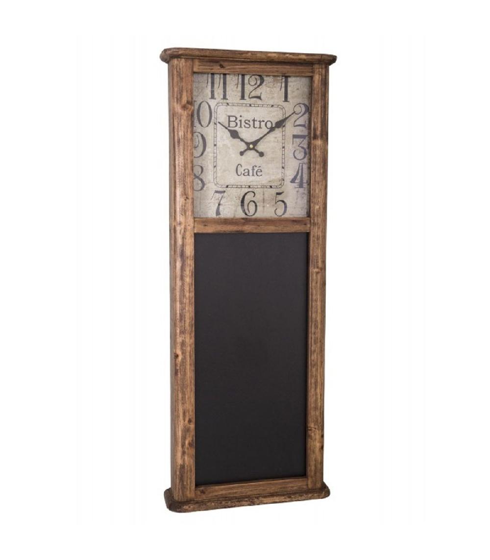 wadiga Horloge Bois Bistrot avec Tableau Noir