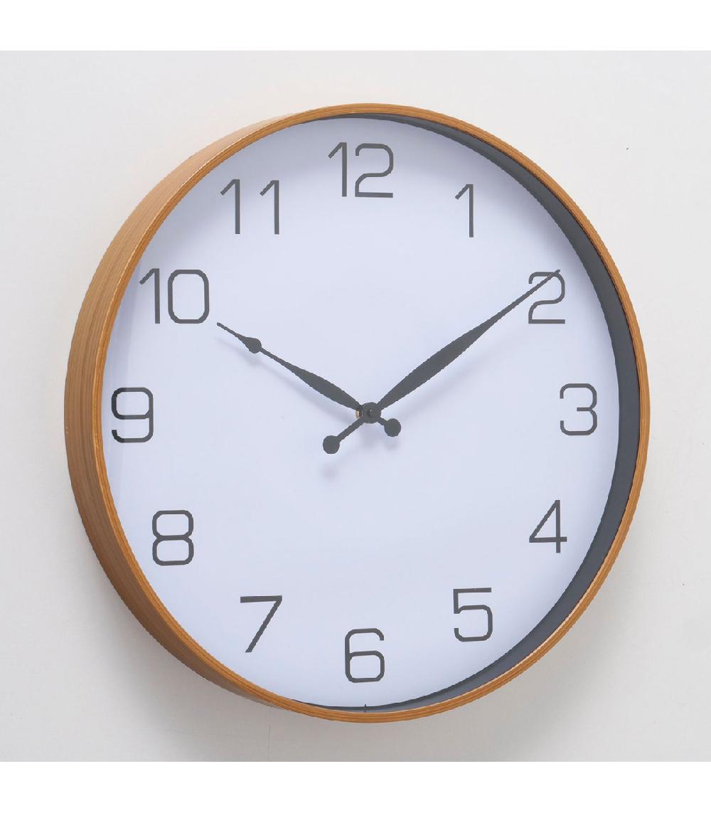 Wadiga Horloge Murale Couleur Bois 50x50x6cm