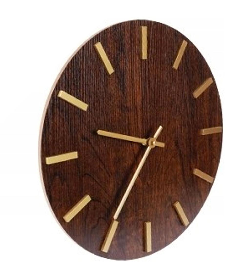 Wadiga Horloge Murale En Bois Et Métal Doré 40cm