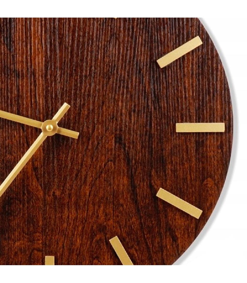 Wadiga Horloge Murale En Bois Et Métal Doré 40cm