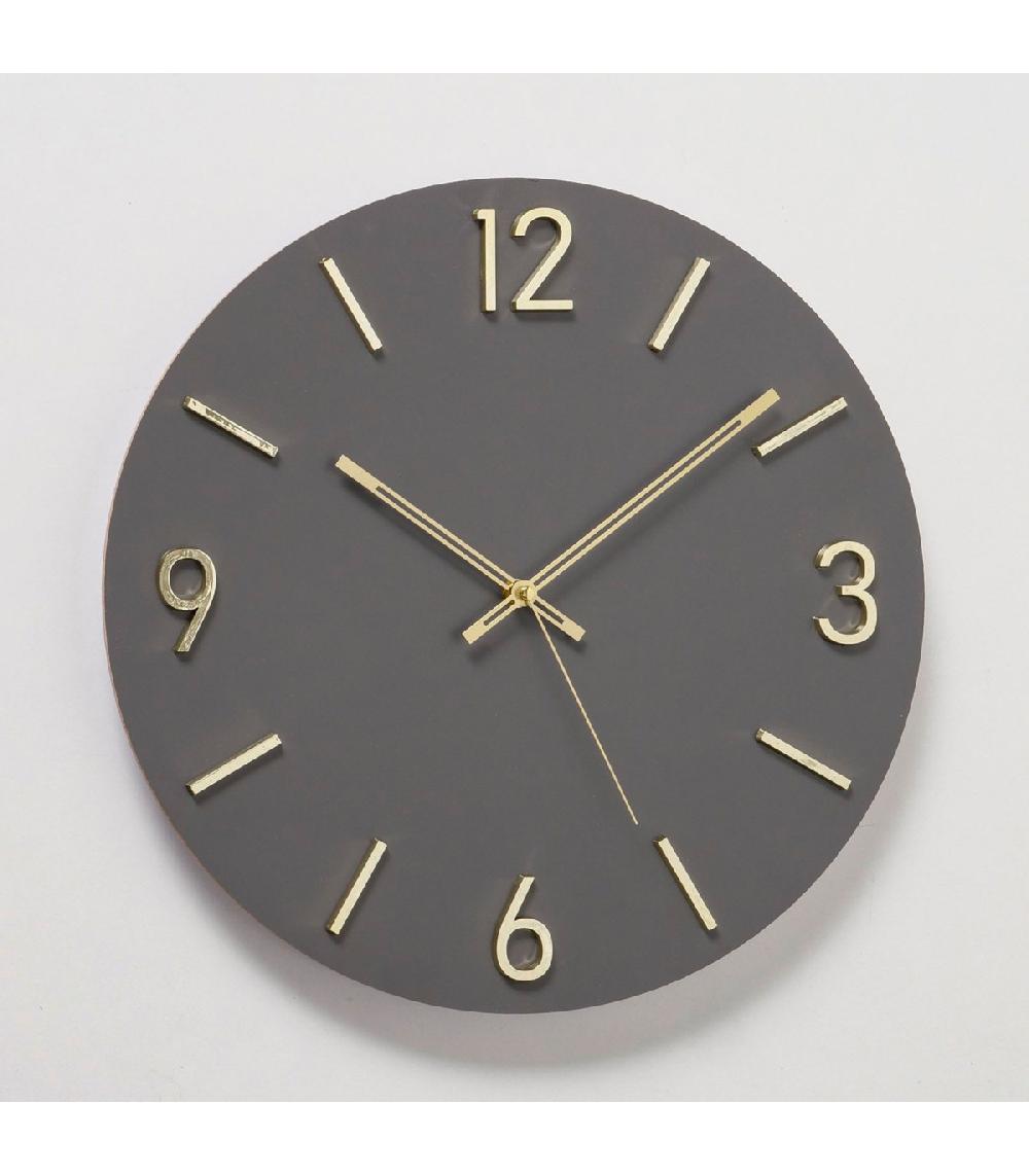 Wadiga Horloge Murale Grise Et Dorée 40x40x3.5cm
