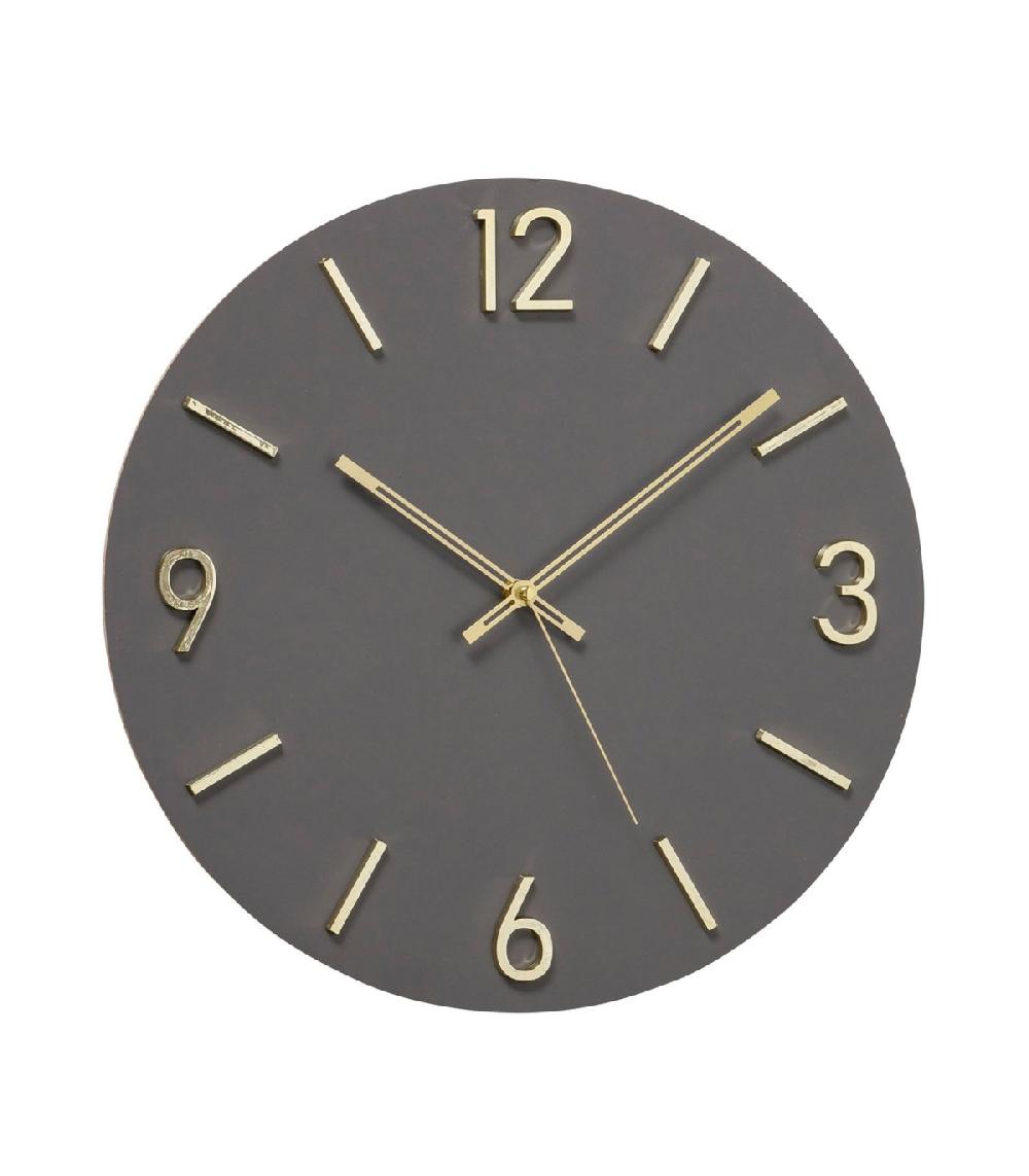 wadiga Horloge murale grise et dorée 40x40x3.5cm