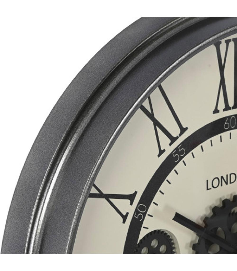 Wadiga Horloge Murale Métal Gris Rouages 55x55x8cm