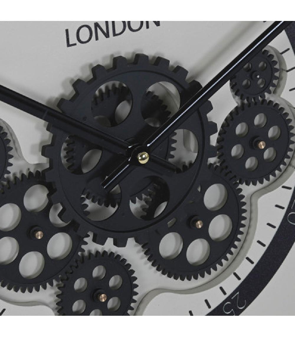 Wadiga Horloge Murale Métal Gris Rouages 55x55x8cm