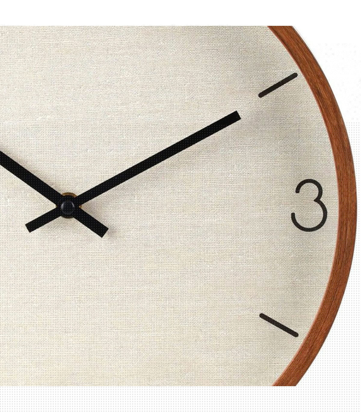 Wadiga Horloge Murale Ronde Aspect Bois 30x30x5cm