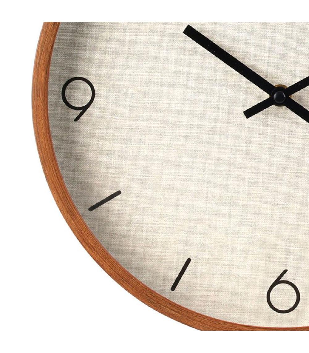 Wadiga Horloge Murale Ronde Aspect Bois 30x30x5cm