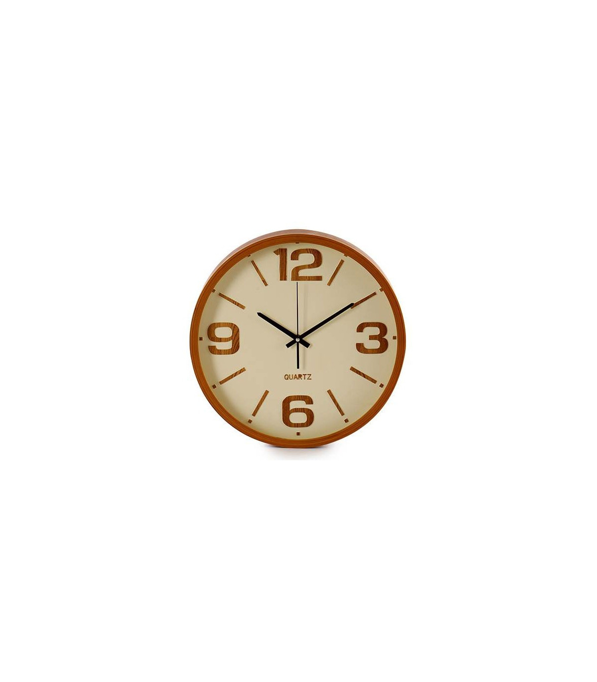 wadiga Horloge Murale Ronde Effet Bois - 40cm