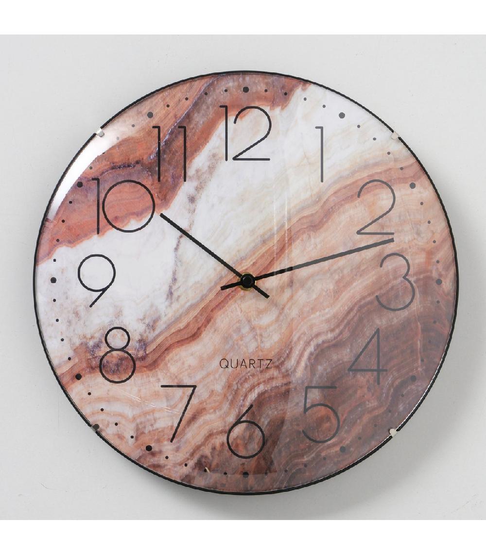 Wadiga Horloge Murale Ronde Effet Marbre D30cm