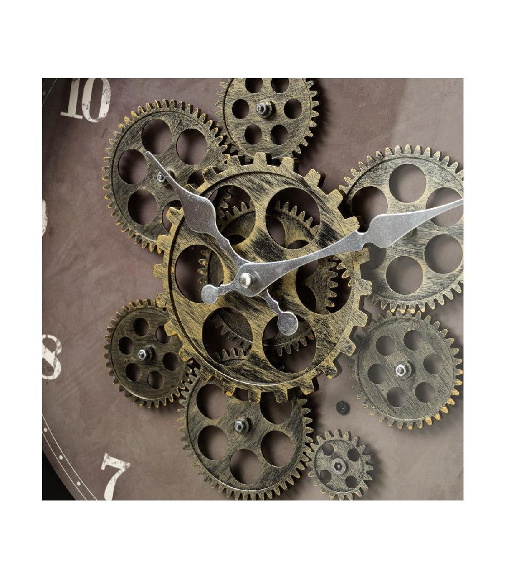 Wadiga Horloge Murale Ronde En Métal Engrenages