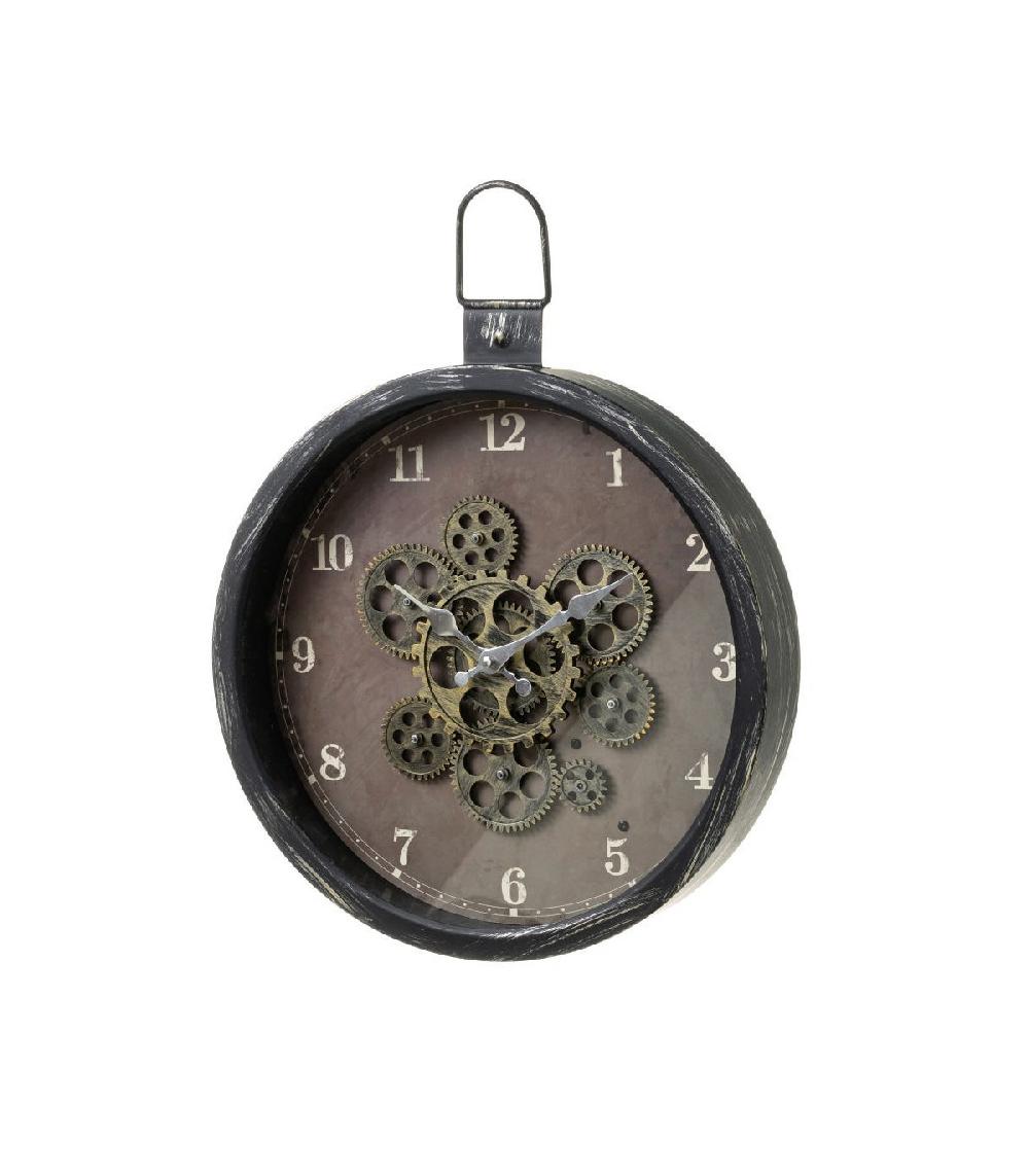 wadiga Horloge Murale Ronde en Métal Engrenages