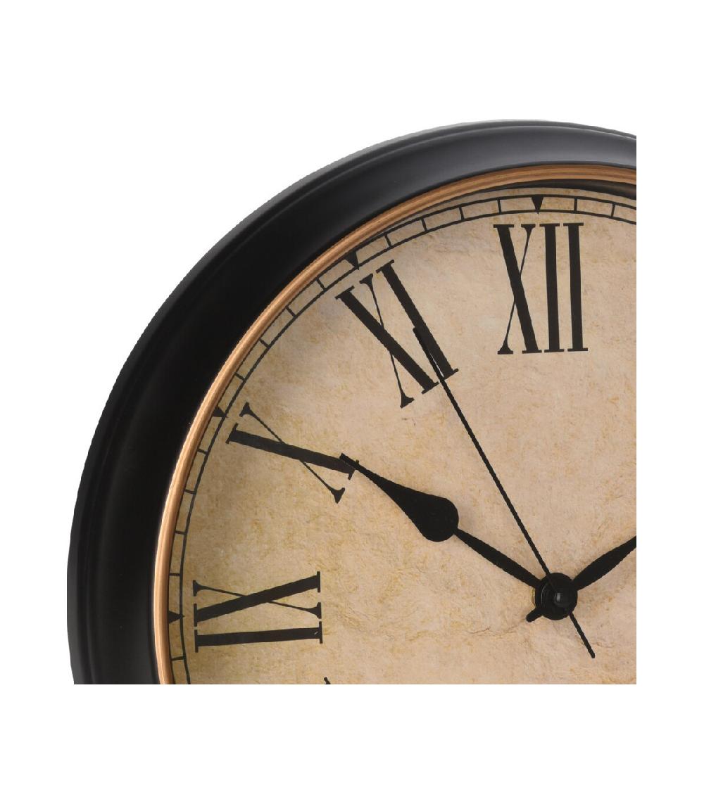 Wadiga Horloge Murale Ronde Noir Et Doré - 35x5cm