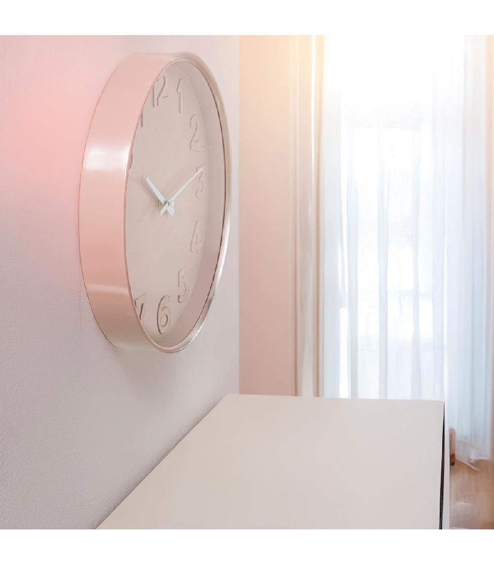 Wadiga Horloge Murale Ronde Rose 30x30cm
