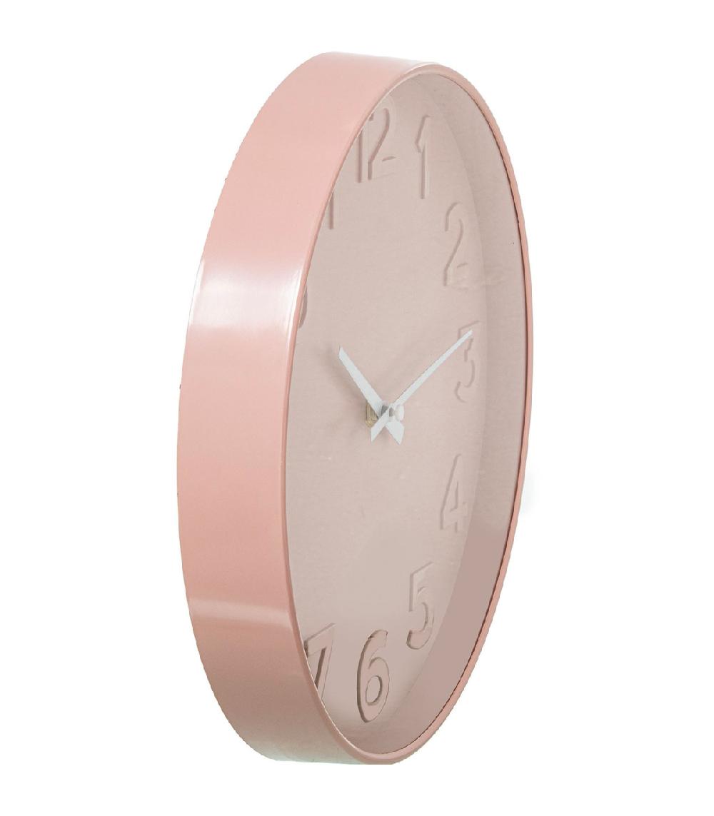 Wadiga Horloge Murale Ronde Rose 30x30cm