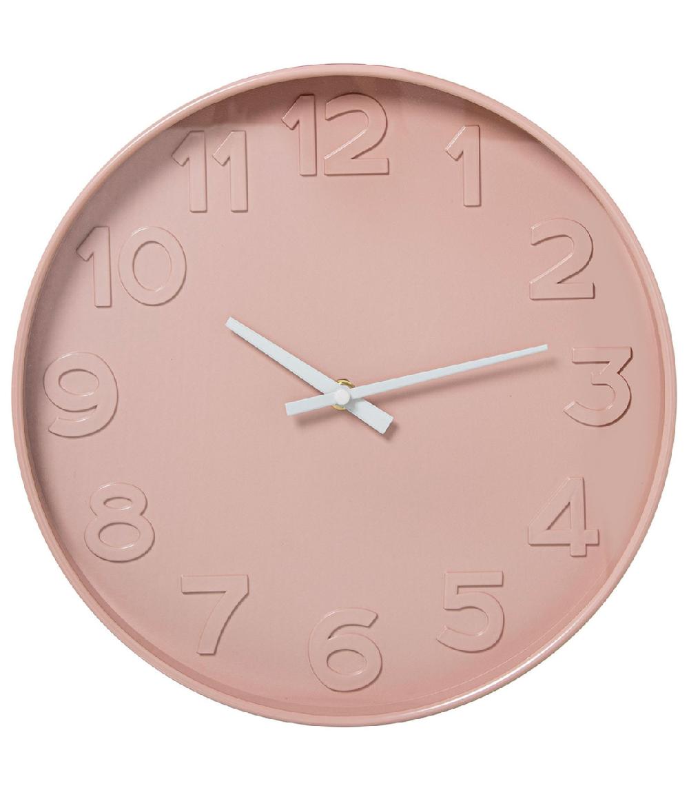 wadiga Horloge murale ronde rose 30x30cm