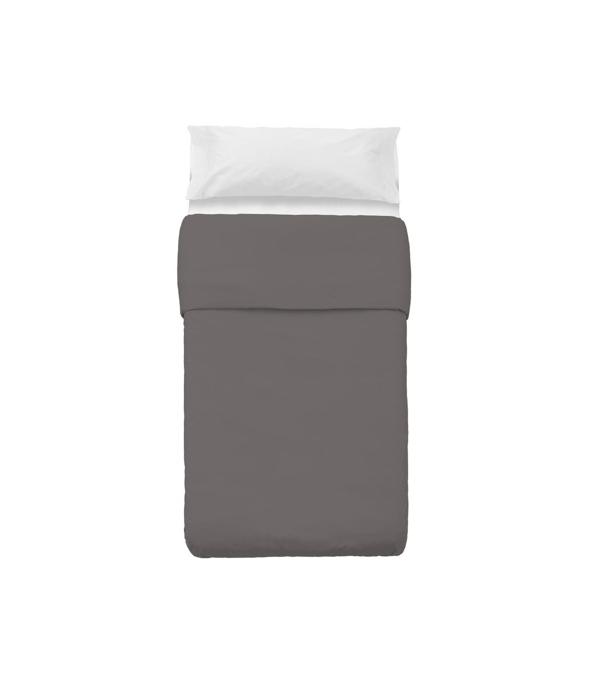 wadiga Housse de couette lit de 90 gris - 150x220cm