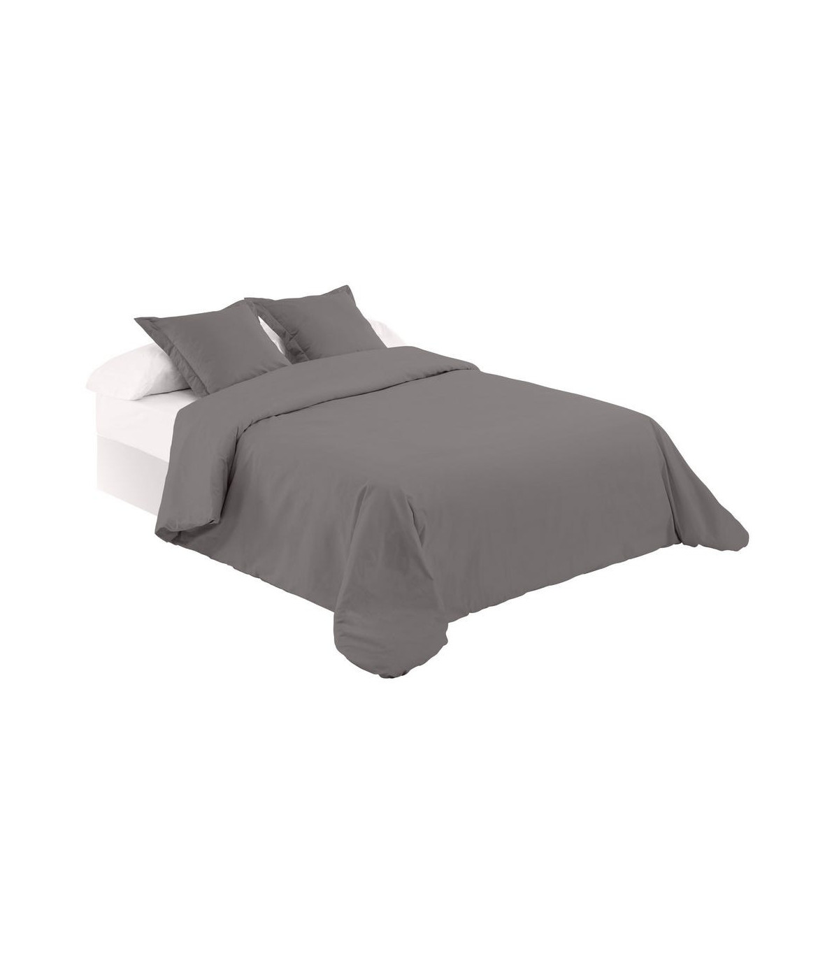 Wadiga Housse De Couette Lit Double Gris - 220x240cm