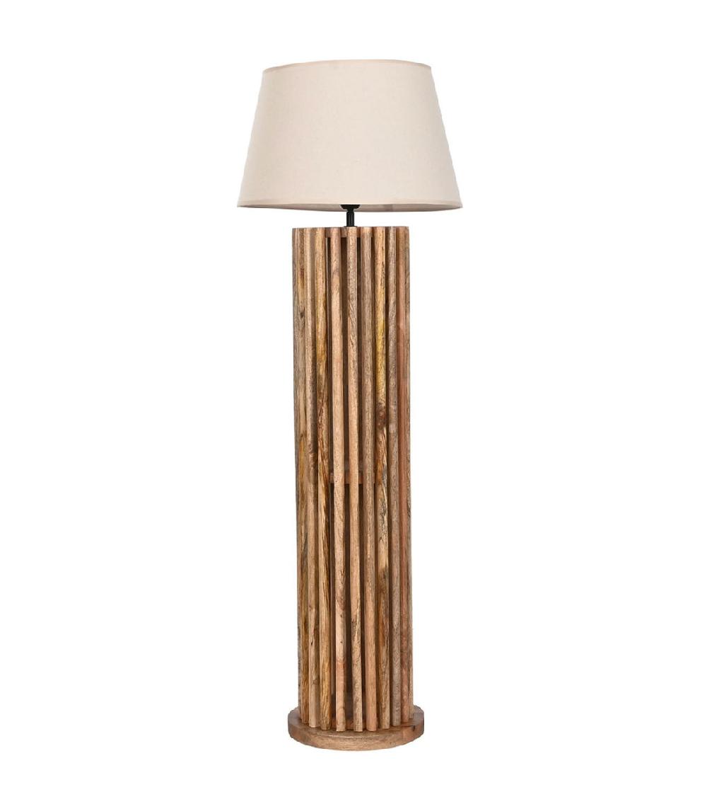 wadiga Lampadaire en bois de mangue 25x25x102cm