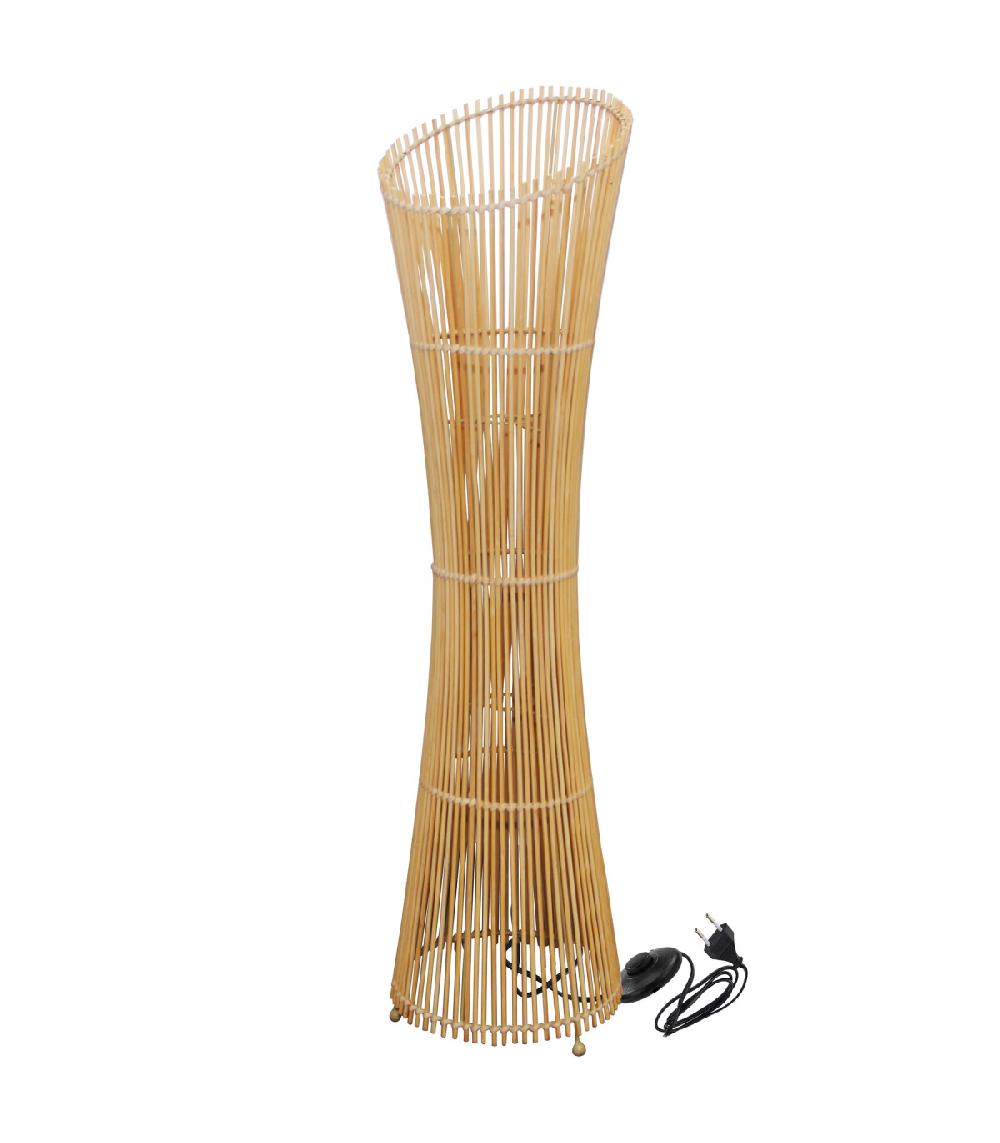 wadiga Lampadaire rond en bambou 25x25x100cm