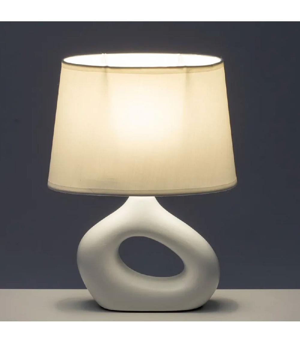 Wadiga Lampe à Poser Céramique Blanche 23x13x30cm