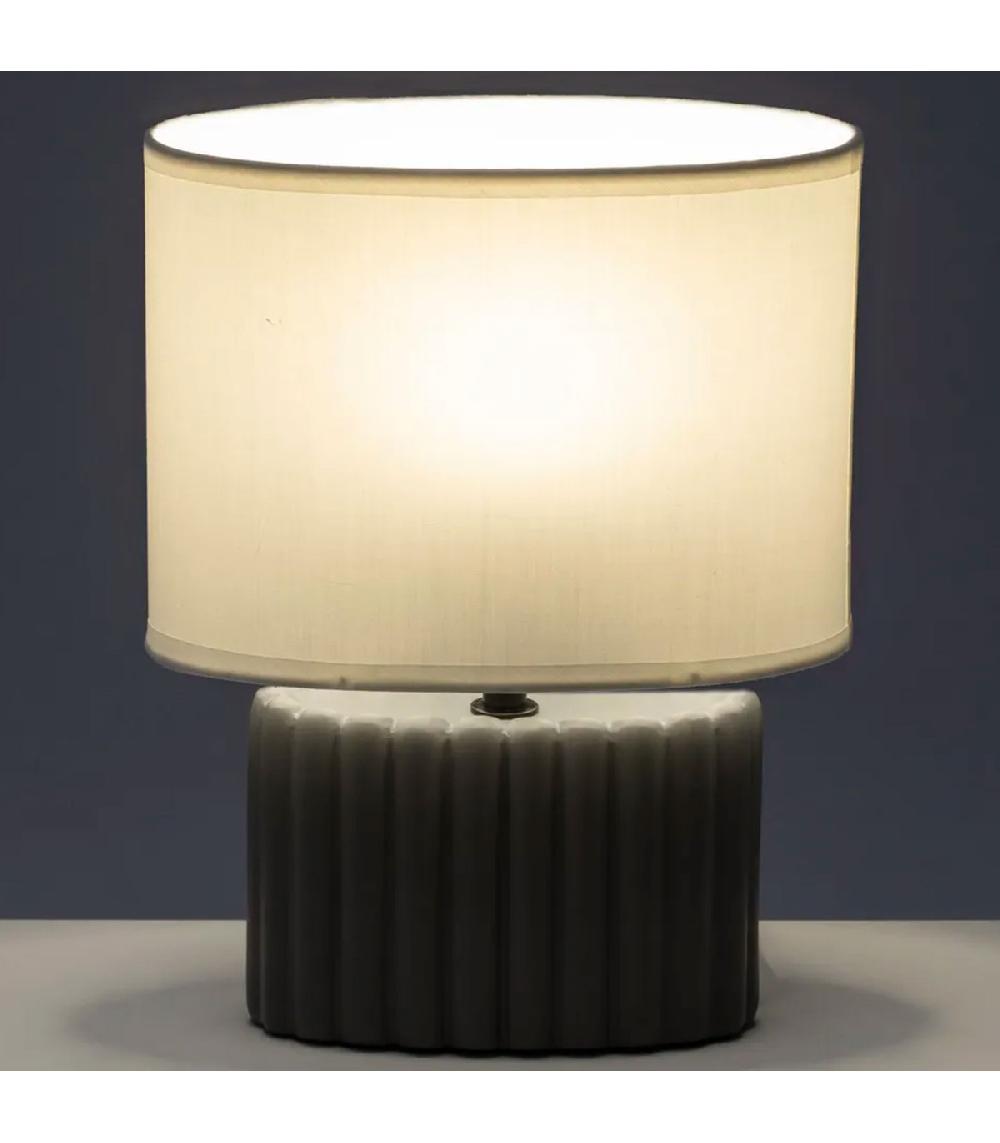 Wadiga Lampe à Poser Céramique Grise 20x11x27cm