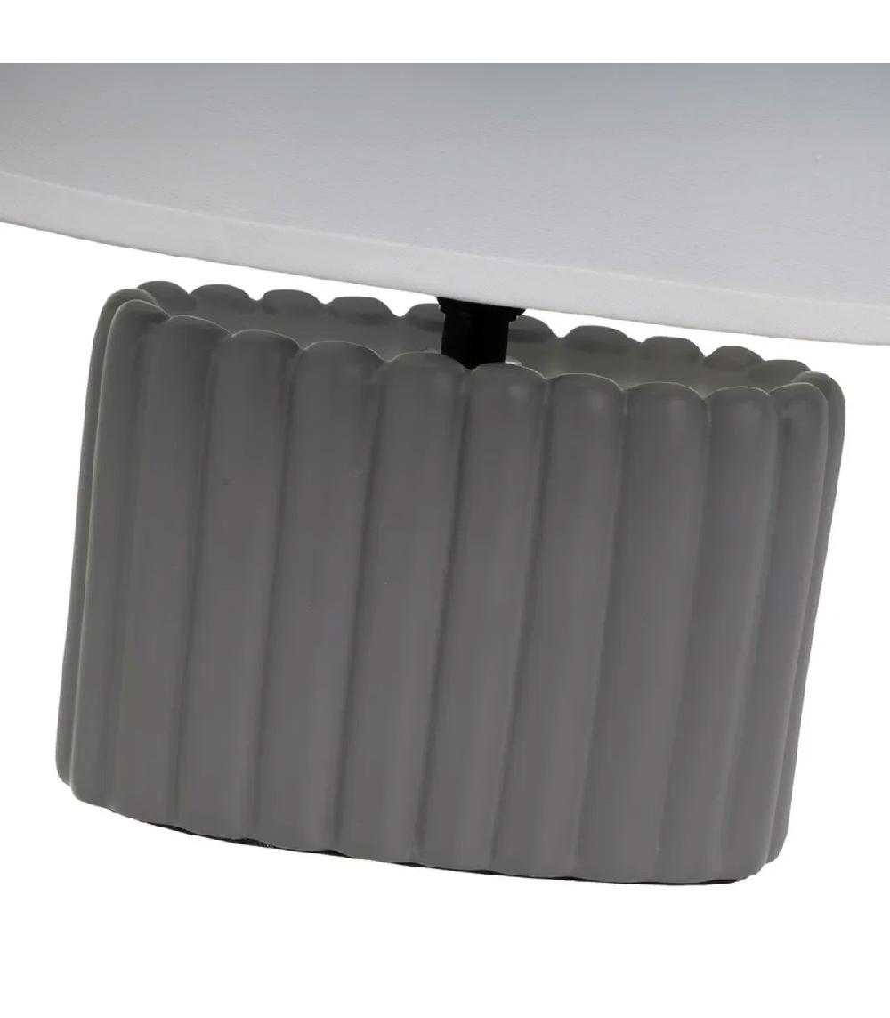 Wadiga Lampe à Poser Céramique Grise 20x11x27cm