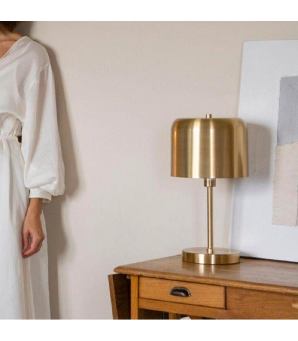 Wadiga Lampe à Poser Champignon Métal Doré