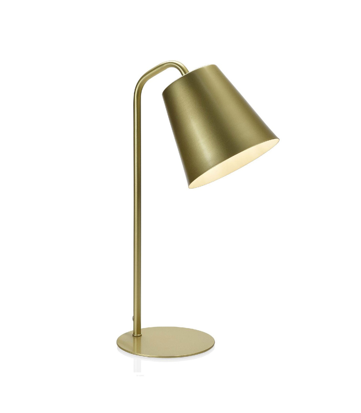 wadiga Lampe à Poser Courbée Laiton Doré