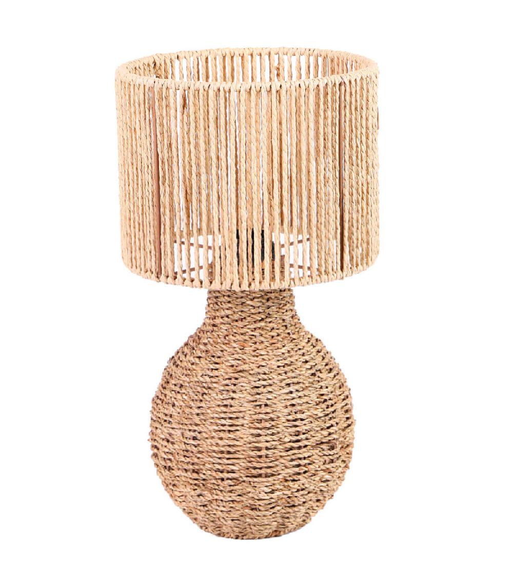 wadiga Lampe à poser en corde et algue marine