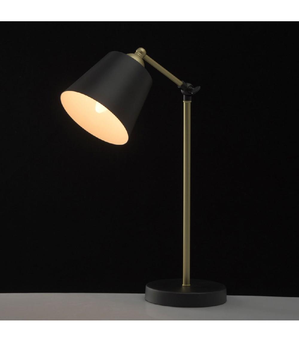 Wadiga Lampe à Poser En Métal Noir Et Doré
