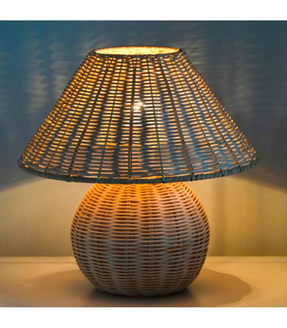 Wadiga Lampe à Poser En Rotin Tressé 30x30x31cm