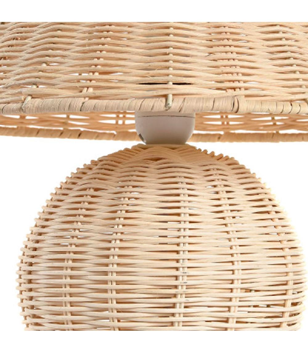 Wadiga Lampe à Poser En Rotin Tressé 30x30x31cm