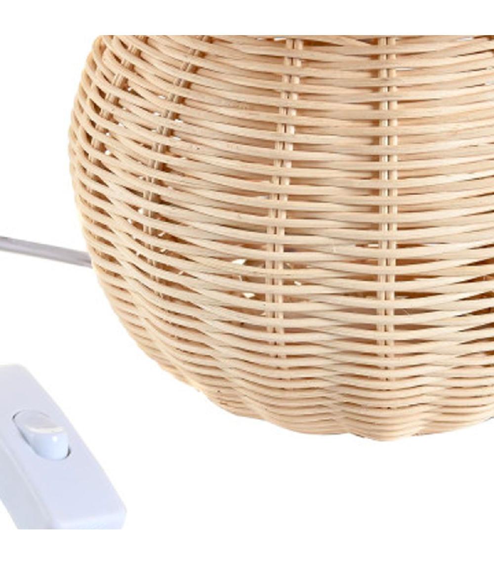 Wadiga Lampe à Poser En Rotin Tressé 30x30x31cm