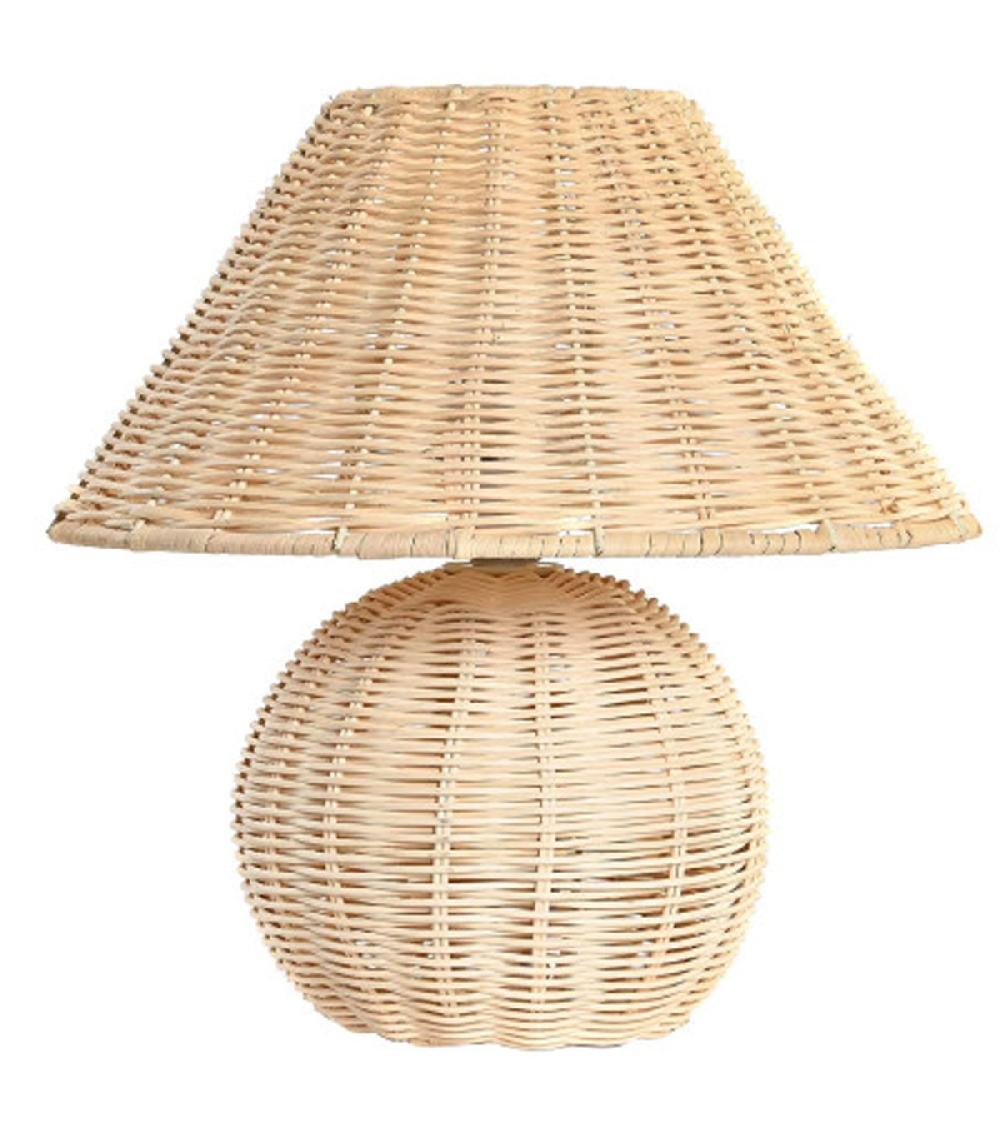 wadiga Lampe à poser en rotin tressé 30x30x31cm
