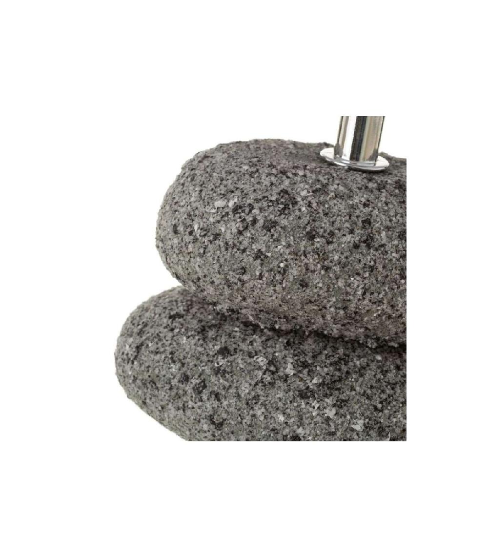 Wadiga Lampe à Poser Galets Abat-jour Blanc