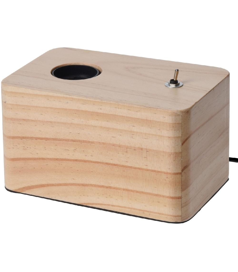 wadiga Lampe à Poser Rectangulaire Bloc Bois