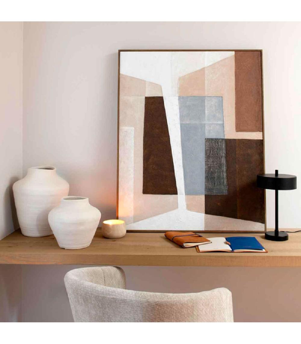 Wadiga Lampe à Poser Vintage Métal Noir 20x20x35cm