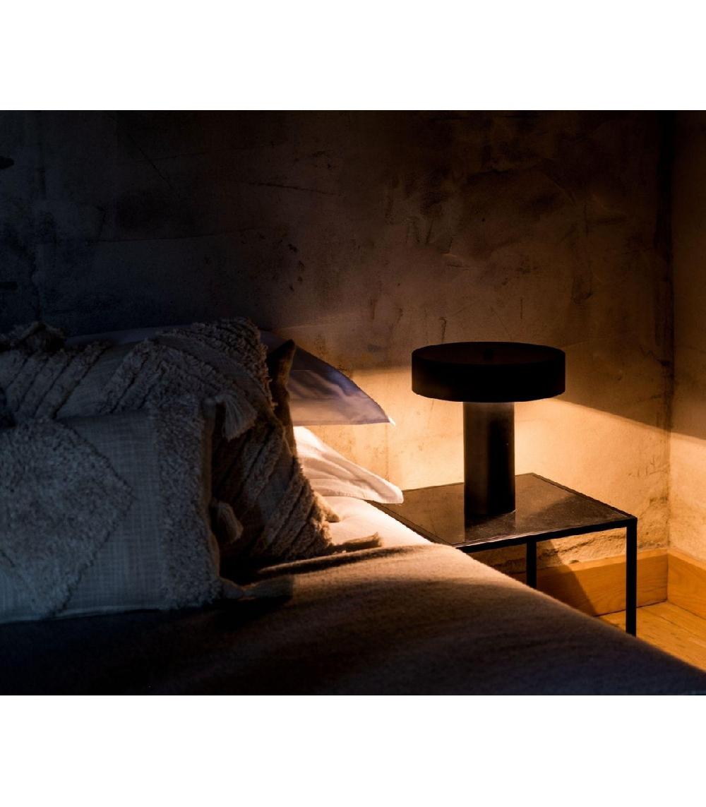 Wadiga Lampe à Poser Vintage Métal Noir - 30x33cm