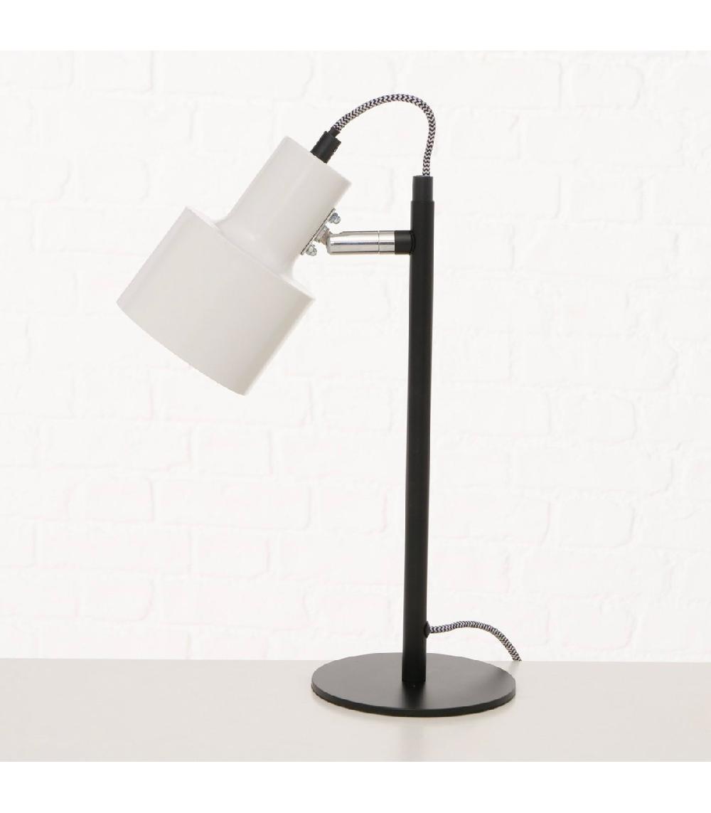 Wadiga Lampe De Bureau Métal Noir Et Blanc