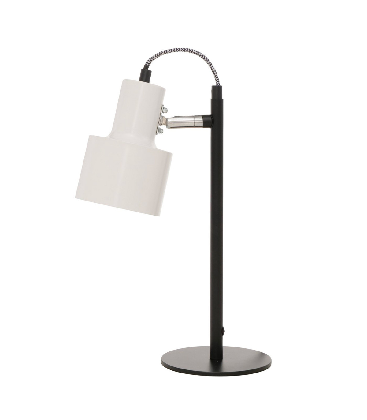 wadiga Lampe de bureau métal noir et blanc