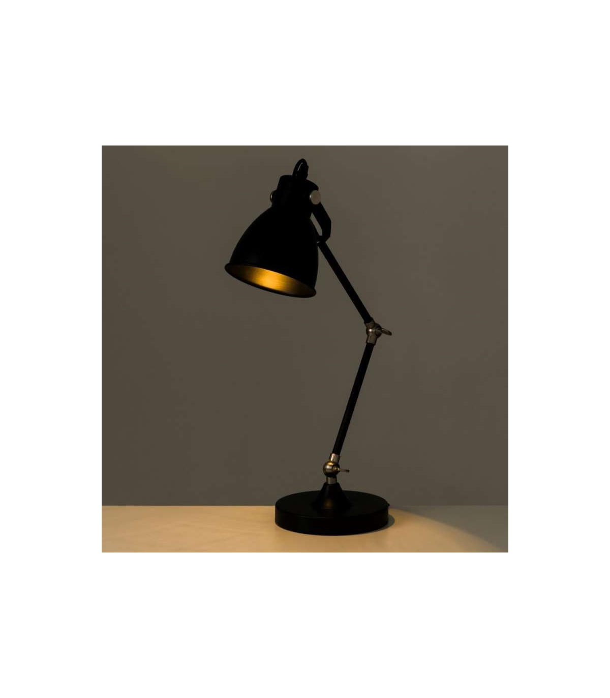 Wadiga Lampe De Bureau Métal Noir - Hauteur 52cm