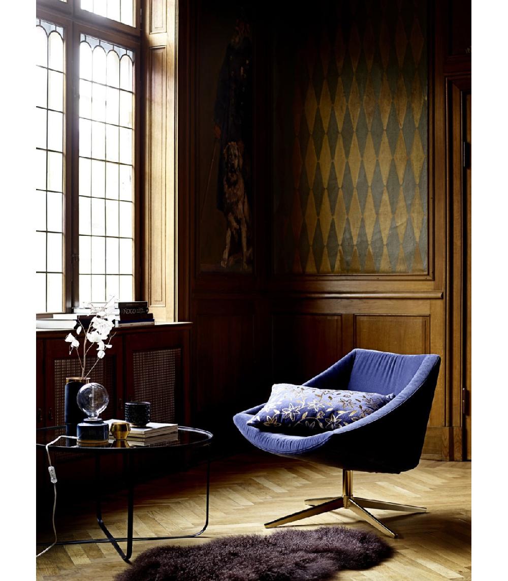 Wadiga Lampe De Table En Porcelaine Bleue