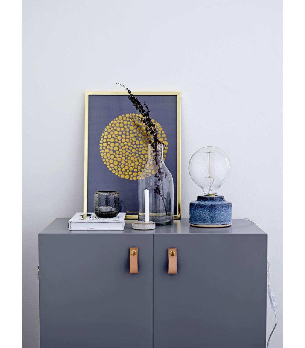 Wadiga Lampe De Table En Porcelaine Bleue