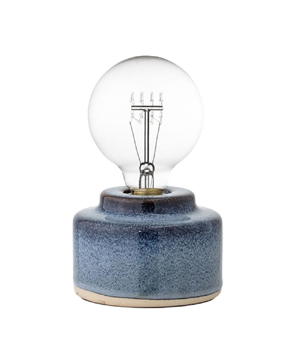 wadiga Lampe de Table en Porcelaine Bleue