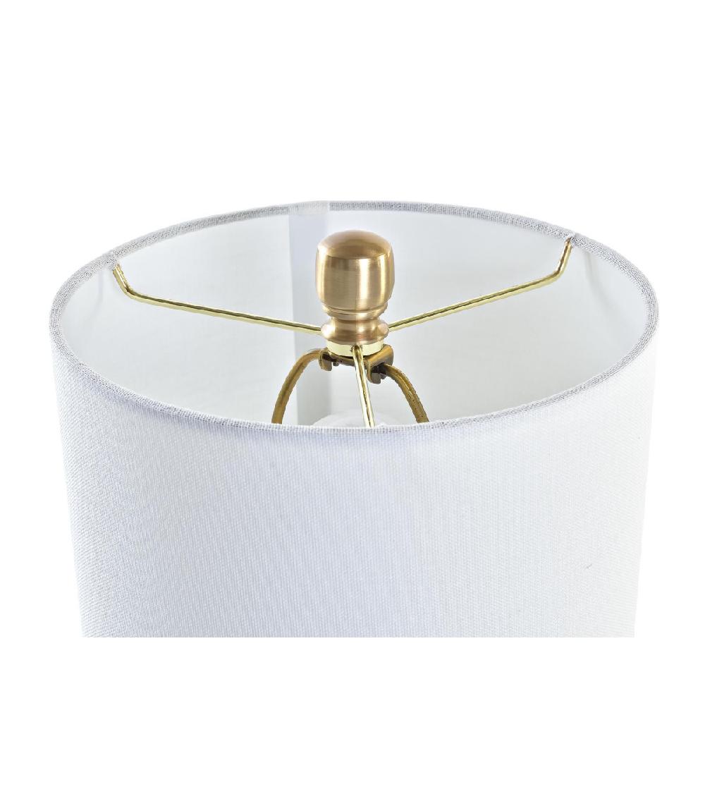 Wadiga Lampe Ronde Et Abat-jour Blanc - 23x23x47cm